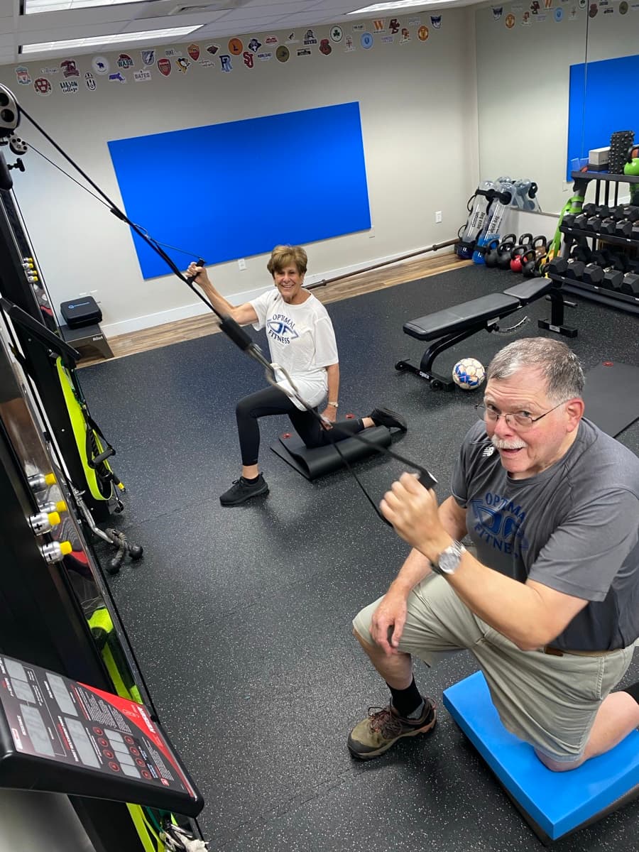 Client training at Optimal Fitness